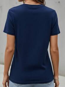Camiseta Blusa Feminina Yoga Porque Bater É Errado 100% Algodão  Promoção - Azul - Visão 3