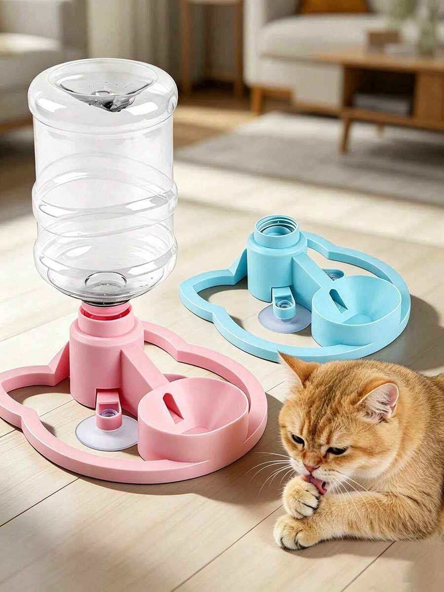 寵物自動出水飲水器,可替換水瓶餵食器,適用於大多數水瓶作為寵物水杯,吸盤固定式自動水碗,適合貓狗使用,無需濾芯,無需電力即可自動出水 - 1公升 - 查看 1