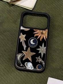 1pc Vintage Starry Sky Theme Star Moon Universe Pattern Phone Case Film Thick Protective Cover Compatible With Samsung A05 A05S A13 A14 A15 A53 A54 A55 A56 S22 S23 S24 S25 Apple 11 12 13 14 15 16 17 Pro Max - Multicolor - View 2
