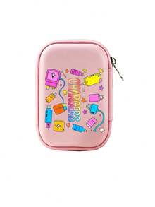 Printed Digital Theme Travel Camera Bag, Multi-Functional Storage Bag, Makeup Bag, Sanitary Napkin Storage Bag, Digital Storage Bag, Ins Style, Secure Zipper Closure, Suitable For All Ages And Genders. Waterproof, Lightweight, Large Capacity, Portable Accessory. Purchase Product Cable Organizer, Electronic Product Storage Bag, Travel Tech Accessory Storage Bag, Vacation Essentials, Beach Essentials. - Multicolor - View 12