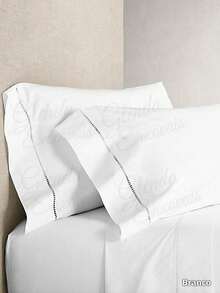 Set Of 6 Pillowcases With 400 Thread Count Hemstitch - FP - 白色 - 查看 2
