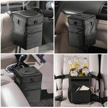 1pc Car Trash Can Foldable Lid Storage Pocket Leak-Proof Waterproof Car Organizer Bag Multi-Function Hanging Bin Vehicle Interior Storage Solution Auto Accessories - Multicolor - View 7