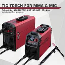 TIG Welding Gun, WP-17V Argon TIG Torch With 13-FT Red Hose And 10-25mm Connector, Lift Tig Torch 150amp With 13-FT ARC160 MIG130 Lift Tig Fathersdaygift - 1 - View 7