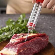 1件裝肉類注射器套組，快速醃肉工具，不鏽鋼火雞注射器，耐用防鏽調味注射器，適用於節日、私人廚房、美食攤位，廚房配件 - 彩色 - 查看 8