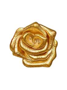 1pc Rose Flower Brooch, Fashion Creative Minimalist Pin, Versatile Clothing Accessory - Gold - View 7