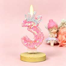 Vela de Número con Brillo Tema Oceánico Creativo (Pieza Única, Números Opcionales 0–9): Disponible en Estilos Azul o Rosa, Decorada con Estrellas de Mar, Conchas, Corona de Strass y Elementos de Sirena o Subacuáticos. Diseño sin Humo, Adecuado para Aniversario de Pareja, Fiesta de 18 Años de Niñas, Baby Shower y Celebración con Tema de Playa de Verano. - Ver 10