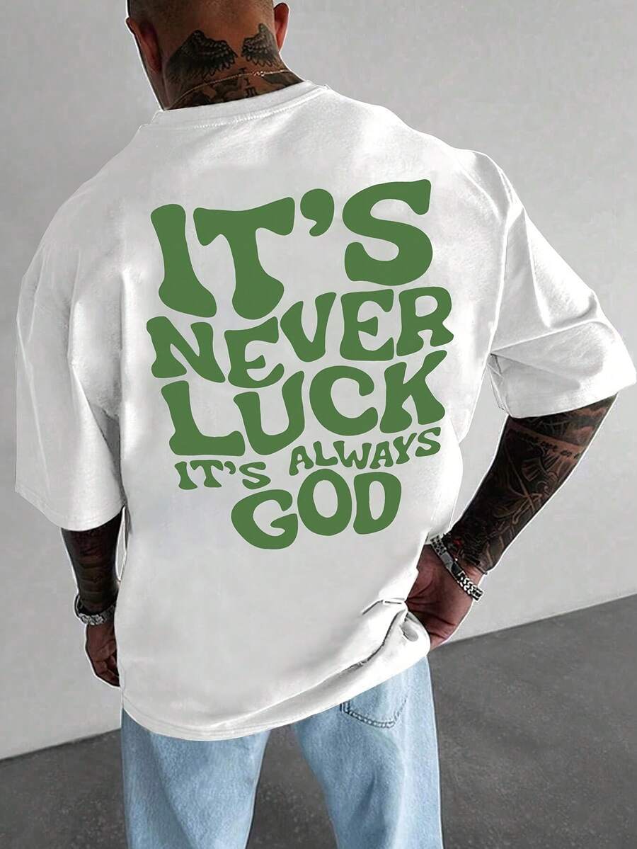 Men's Casual Crew Neck T-Shirt With Vintage Letter Print, Summer Sports T-Shirt For Outdoor Activities, Summer Tops - White - View 1