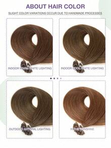 50pcs K-Tip & V-Tip Hair Extensions, Real Human Hair, Keratin Coated, #4 Chocolate Brown, 14-22 Inch Straight, K-Tip Keratin Hair Extensions, Invisible V-Tip Hair Extensions, Christmas - S4 - View 9