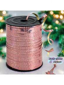 1 Roll, 250cm Rose Gold Curly Ribbon, Suitable For Gift Wrapping, Balloon Strings, Weddings, Birthdays And Other Occasions - Shiny Metallic Texture Ribbon, Suitable For Bouquets And Flower Wrapping Paper, Valentine's Day, Weddings, Birthdays And Other Occasions. - Rose Gold - View 8