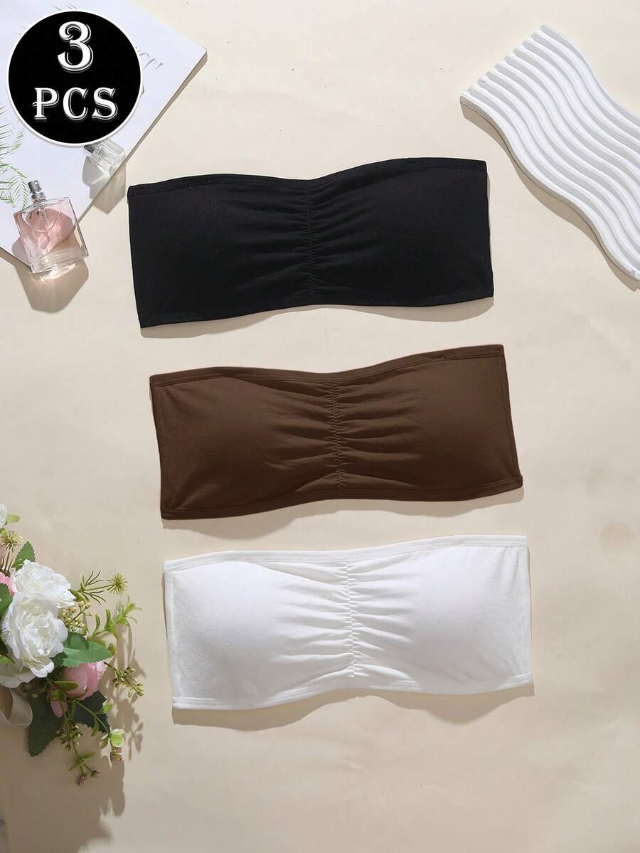 女款多功能隱形防滑直帶露背胸罩 - 彩色 - 查看 1