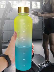 1 pieza Botella de agua para deportes al aire libre multicolor de 1000ML - Blanco - Ver 10