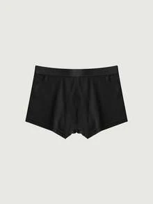 4pcs Black Cotton Men's Breathable Boxer Briefs Underwear - Black - View 4