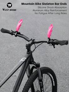 WEST BIKING Ujung Stang Sepeda Desain Ergonomis Perlindungan Pergelangan Tangan dan Peredam Tekanan Stang Sepeda Balap Bantalan Silikon dan Peredam Guncangan Anti Selip dan Stabil Sudut yang Dapat Diatur Bebas Cocok untuk Stang 22,2mm Ujung Stang MTB - Hot Pink - View 1
