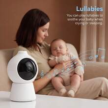 2K 2.4GHz WiFi Baby Monitor, Phone App & 5'' Screen Control, Smart Night Light, Night Vision, Cry Motion Sound Detect, 360° Camera, Smartphone - White - View 5
