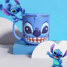 Monogram 1件裝 Disney 官方授權米老鼠 Mickey Mouse 與  角色 3D 杯頂裝飾飲水杯馬克杯，附蓋可重複使用水壺，適用居家辦公日常使用，桌面裝飾，動畫迷收藏，節日禮物 - 彩色 - 查看 12