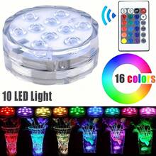 10 LED Pool Lights, Remote Control Color Changing Pool Atmosphere Lights, Waterproof RGB Ambiance Lighting For Pond, Swimming Pool, Aquarium, Bathtub - Suitable For Wedding, Fountain, Holiday Party - 多色 - 查看 3