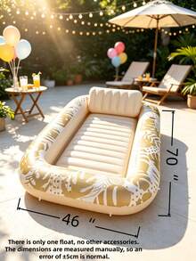 1pc Inflatable Pool Float Bed, Inflatable Water Lounger, Tropical Leaf Print, Waterproof & Easy To Clean, Comfortable Backrest, Soft Headrest, Adult Size, Suitable For Summer Pool Party, Beach And Backyard Relaxation - A - View 19