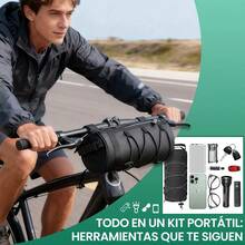 Bolsa De Bicicleta Portátil Impermeable Con Correa Negro - Negro - Ver 3