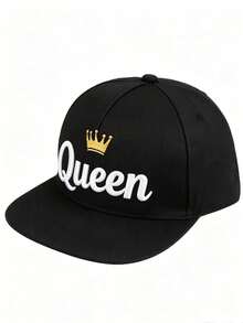 1 pieza/2 piezas Gorra plana con visera de 3D bordada estilo rey, unisex - A - Ver 8