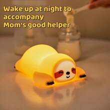GLOOPRO Sloth Night Light, Children's Nursery Decor Lamp, Bedside Lamp, Sleep Aid Light, Nursing Light, 3-Level Adjustable Brightness, Touch Sensor, USB Rechargeable, Type-C Interface, Fun Office Desk Bedroom Lamp, Birthday Christmas Gift - Sloth Night Light - View 4