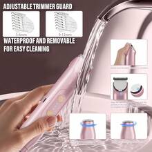 FollowBreak 2-In-1 Electric Women's Shaver, Portable Dual-Head Electric Razor, Rechargeable Epilator, Suitable For Underarm, Body And Facial Hair Removal, Wet & Dry Personal Grooming Tool - Multicolor - View 4