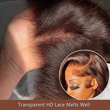 Uveous Chocolate Brown Glueless Lace Front Wigs Human Hair 13X4 Straight Lace Frontal Human Hair Wigs Pre Plucked Hairline 4# Colored Brown Frontal Wigs Human Hair 26 Inch - S4 - 查看 4