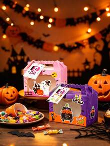 48/36/24/12pcs Halloween Pumpkin & Ghost Handheld Packaging Boxes, Halloween Party Gift Boxes, Candy & Cookie Packaging Boxes, Suitable For "Trick Or Treat" Activities And Holiday Decorations At Halloween Parties - View 8