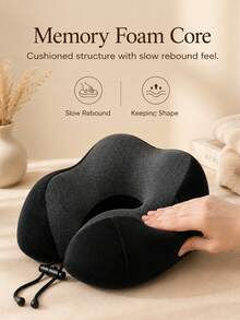 Portable U-Shaped Inflatable Neck Pillow, Ergonomic Design, Machine Washable, All-Season Use, Space Theme, Casual Style Nap Neck Pillow, Suitable For Travel And Camping, Multi-Position Sleep Pillow, Applicable For Airplane, Car, Office - Multicolor - View 6