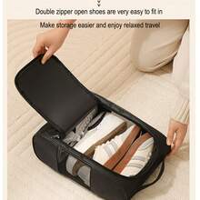 1pc Large Capacity Dust-Proof Oxford Cloth Shoe Storage Bag, Wear-Resistant Breathable Material, Portable Handle Design, Shoe & Clothing Separation, Suitable For Business Travel, Vacation Luggage Packing And Home Closet Storage - Multicolor - View 7