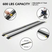 [Free Shipping] 7' Telescoping Mobility Slopes 2-Pack For Porch Stairs  Curbs, Length Adjustable Aluminum Alloy Retractable Design With Carrying Bag-XY607871 - 1 - View 3