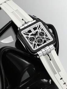 REWARD Men's Quartz Watch Business Fashion Style Calendar Luminous Hands Multi-Function High Quality Gift Classic Design Silicone Strap - White - View 2