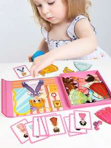 Magnetic Dress-Up Puzzle Toy, Educational Fun Game For Kids, Character Role Play Face Swap Transportation Princess Dress-Up Scene, Magnetic Dress-Up Puzzle Toy, Educational Fun Game For Kids, Character Profession Transportation Princess Dress-Up Scene, Travel-Friendly, Suitable For 3-6 Years Old Boys And Girls Christmas Gift, Halloween Gift, Holiday Gift - Multicolor - View 11