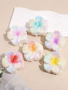 1/2/4/6pcs Women's Fashion Sweet Gradient Color Curly Heart Flower Grasp Clamp Half Tie Hair Hair Claw Headwear Hair Accessories - Multicolor - View 23