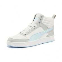 Puma Spring/Autumn Unisex Mid-Top Sports Shoes, Casual Versatile Retro Athletic Sneakers 40098002 - White - Aquamarine - Platinum Gray - View 1