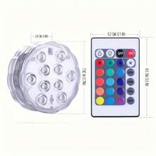 4件套游泳池灯，LED水下灯，16种颜色可选，带遥控器，适用于游泳池、水族箱、花瓶、浴室、热水浴缸、复活节、泳池婚礼、水疗中心、派对、舞会等场合。 - 多色 - 查看 9