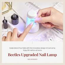 Beetles 5W Mini UV LED Nail Lamp, Fast Flash Cure With 60s Auto Timer, USB Smart Sensor For Gel X, Nail Tips & DIY Manicure - White - View 2