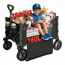 Folding Shopping Cart With Wheels For Camping - A - View 1