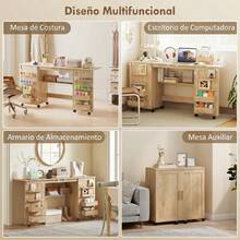 HOMCOM Mesa de banco - Caqui - Ver 4