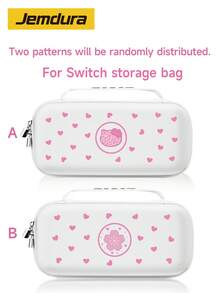 1 pieza Funda protectora compatible con 2 (2025), Switch NS, Switch OLED, Switch Lite, con diseño de corazón rosa, lazo y estampado de leopardo para gatos, incluye estuche de almacenamiento, ranura para tarjetas y base, el mejor regalo para jugadores de Switch - Multicolor - Ver 12