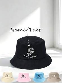 1pc Breathable Bucket Hat, Sun-Protective Customizable With Images Text Names Logos For Men And Women - Multicolor - View 5