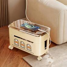 1pc Cable Management Box With Wheels, Double-Layer Transparent Lid Cable Organizer, Compartment Socket & Charger Storage Rack, Home Desktop Dust-Proof Heat Dissipation Cable Box - View 5