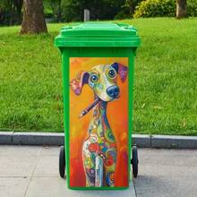 Green Monster, Flower, Hedgehog Garbage Can Stickers Waterproof PVC Outdoor Garbage Can Poster Strip Stickers 4 Sizes - 1PC - View 19