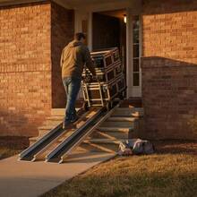 [Free Shipping] 7' Telescoping Mobility Slopes 2-Pack For Porch Stairs  Curbs, Length Adjustable Aluminum Alloy Retractable Design With Carrying Bag-XY607871 - 1 - View 2