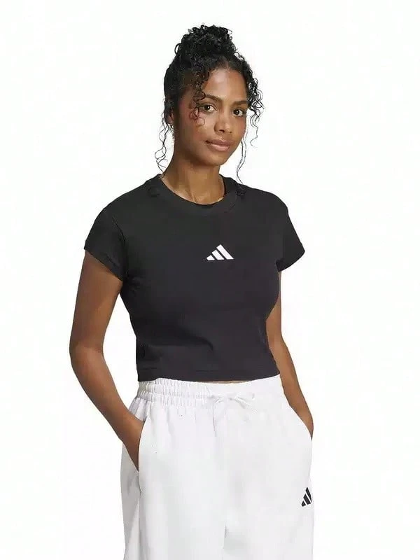 Adidas Áo thun nữ tay ngắn cổ tròn FI SL BB TEE phong cách retro thể thao thường ngày. - màu đen - Xem 1