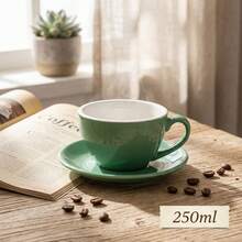 150ml 250ml 300ml Ceramic Espresso Latte Art Coffee Cup & Saucer Set Back To School - Multicolor - View 19