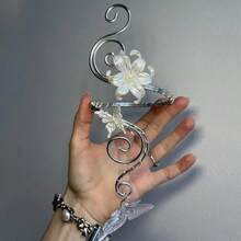 Butterfly Flower Arm Ring Jewelry, Wrap Bracelet, Arm Cuff, Fashion Accessory, Beach Accessory, Wedding And Party Accessory - Silver - View 2