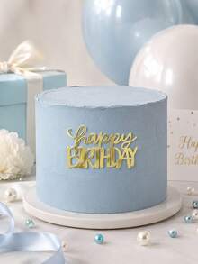 3PCS Mixed Font Happy Birthday PMMA Acrylic Cake Topper, Gold Mirror Bold Hollow & Cursive Letter Cake Top Decor, Cheerful Birthday Party Cake Ornament, Baking Dessert Decor Kitchen Supplies - A - View 8