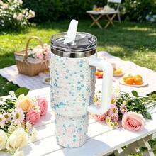 40oz Pearl Rhinestone Tumbler With Straw Lid, Sparkle Bling Water Bottle, Double Wall Vacuum Insulated Stainless Steel, Leakproof Travel Mug, Gift For Women, US Local Warehouse - Multicolor - View 9