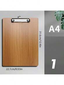 1件裝木製A4夾板寫字墊 辦公收納夾 塑膠夾式文件夾 適合學生使用 - A - 查看 4