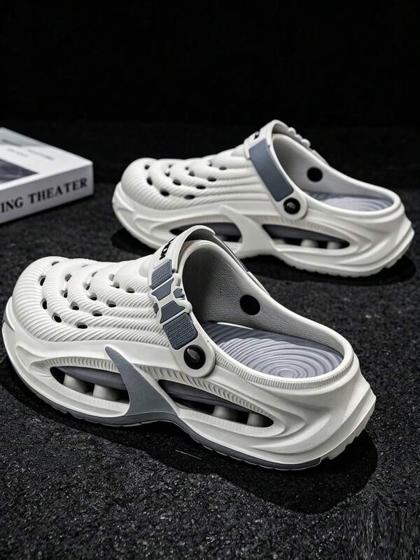 Men's Hollow Clogs Summer New Closed-Toe Slippers Thick Sole Breathable Casual Sports Sandals For Men Students Campus Fashion Casual Fishing Driving Travel Youth Outdoor Beach Sand Water Wading Stream Crossing Driving Dual-Use Soft Comfortable Slip-On Sandals Men's Plus Size 46 47 Unisex Couple Sandals Lightweight EVA Mesh Hollow Garden Sandals Bath Silent No Noise Men's Slippers Kitchen Chef Shoes Hospital Nurse Shoes Soft Sole Shock Absorption Design Elastic Sandals Men's Slippers